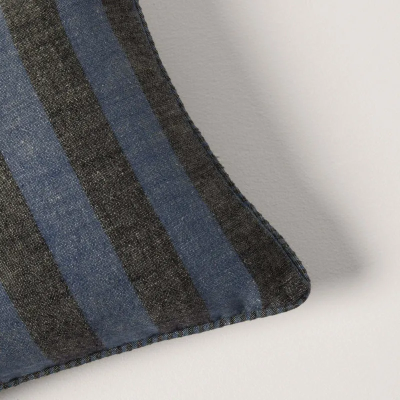 Housse De Coussin Tanguy Noir Et Bleu - Madura