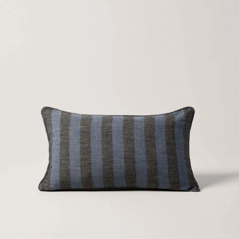 Housse De Coussin Tanguy Noir Et Bleu - Madura