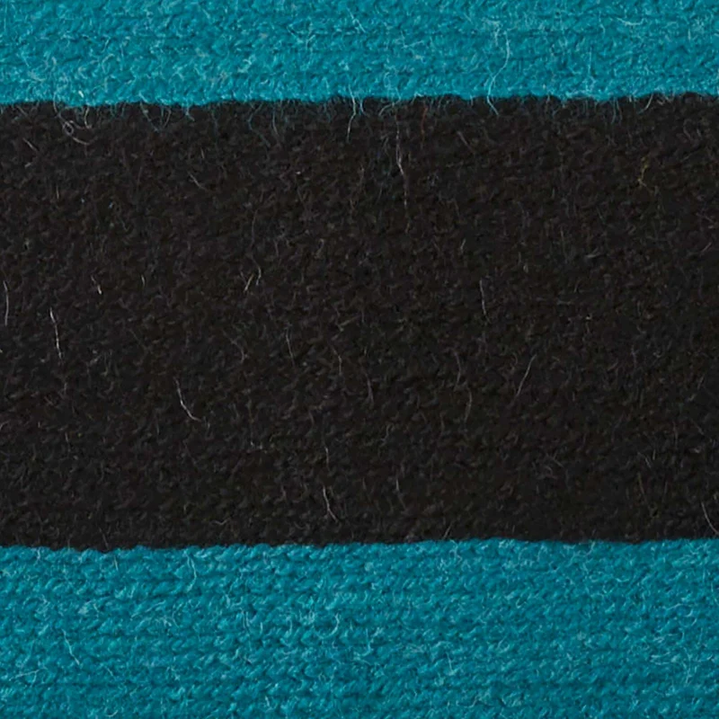 Housse De Coussin Horizona Noir Et Bleu Canard - Madura