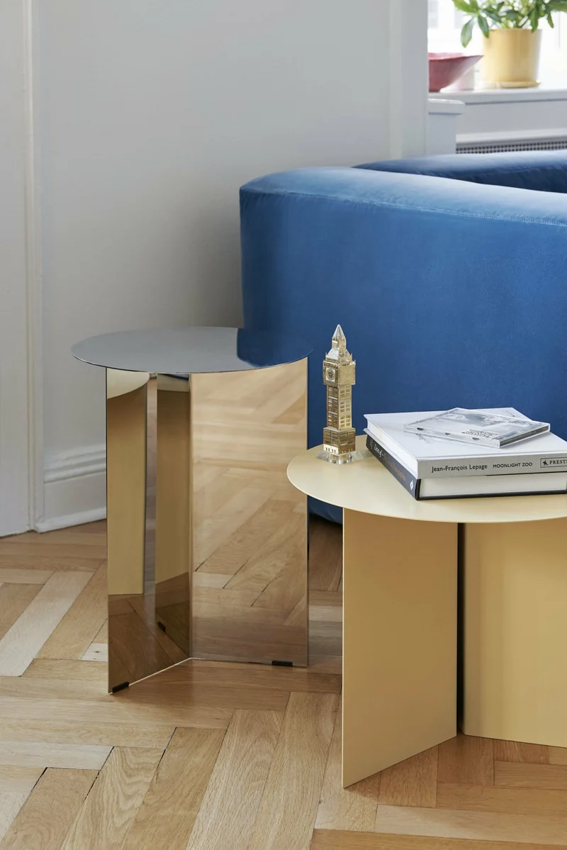 Table d'appoint en acier effet miroir Slit - HAY