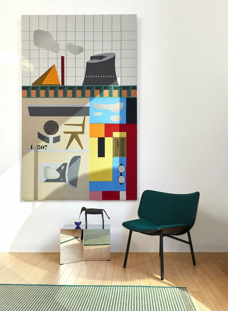 Table basse oblong en acier effet miroir Slit - HAY
