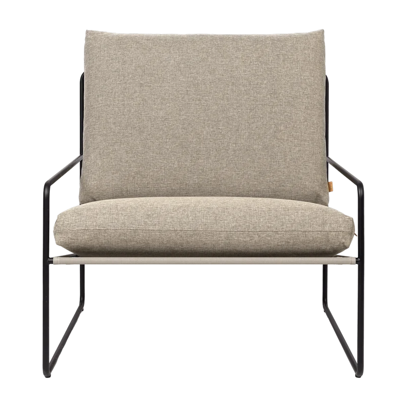 Fauteuil extérieur sable et métal noir Desert - Ferm Living