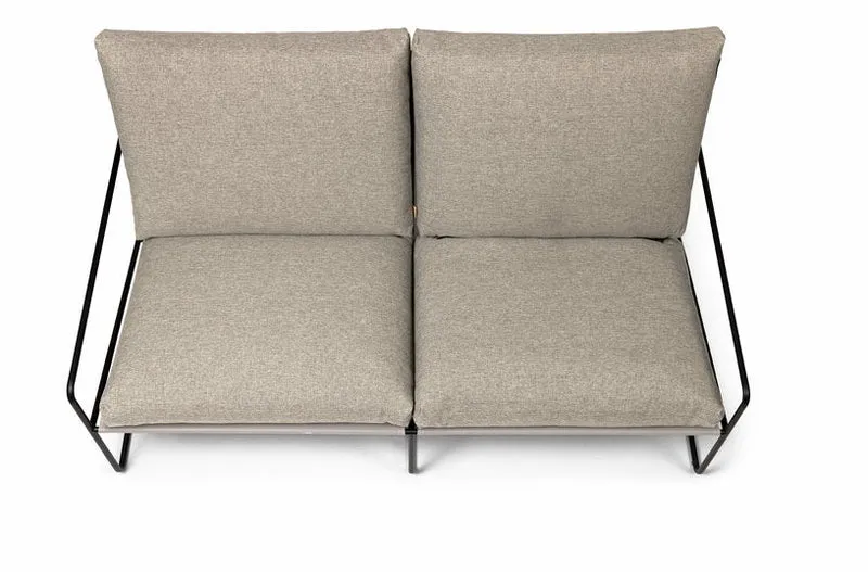 Canapé 2 places extérieur sable et métal noir Desert - Ferm Living