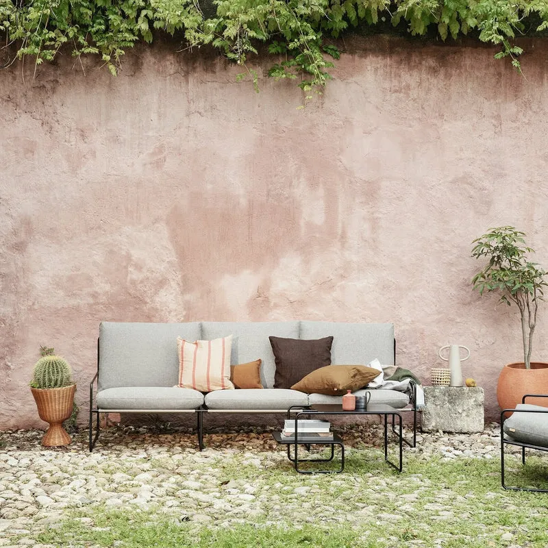 Canapé 3 places extérieur sable et métal noir Desert - Ferm Living