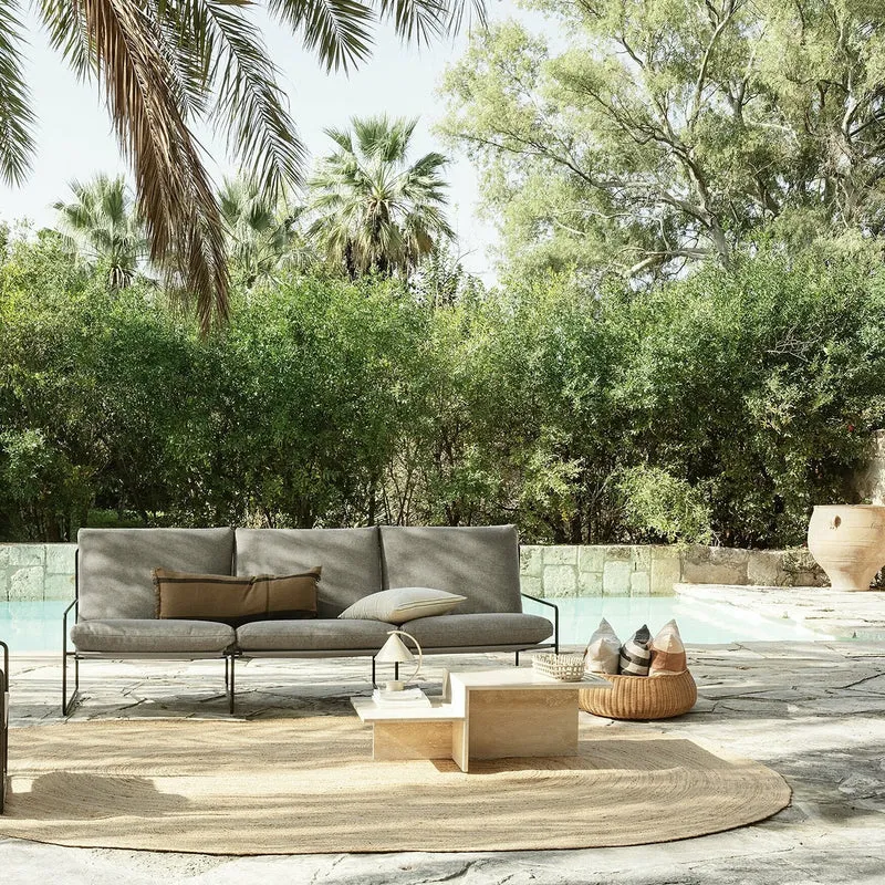 Canapé 3 places extérieur sable et métal noir Desert - Ferm Living