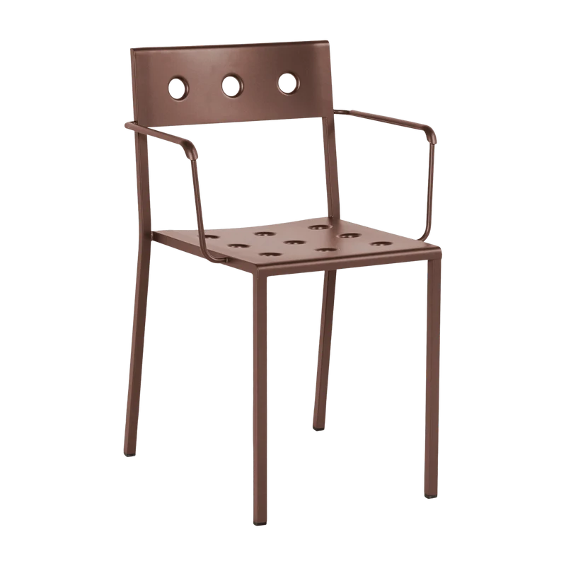 Chaise de jardin avec accoudoirs en acier rouge Balcony - HAY