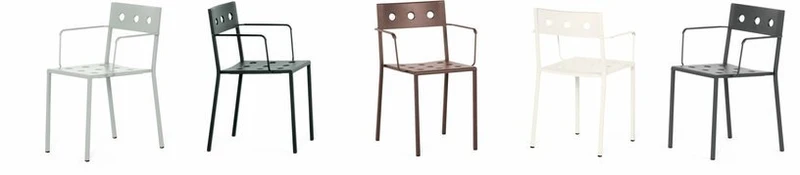 Chaise de jardin avec accoudoirs en acier rouge Balcony - HAY