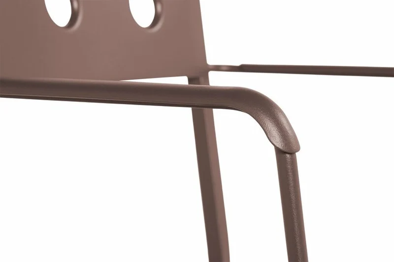 Chaise de jardin avec accoudoirs en acier rouge Balcony - HAY