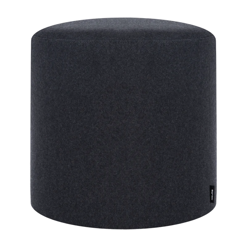 Pouf en laine noir 40 cm Folk - noo.ma