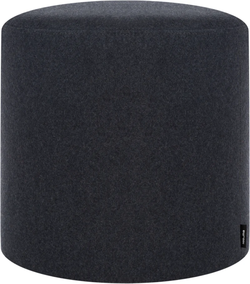 Pouf en laine noir 40 cm Folk - noo.ma