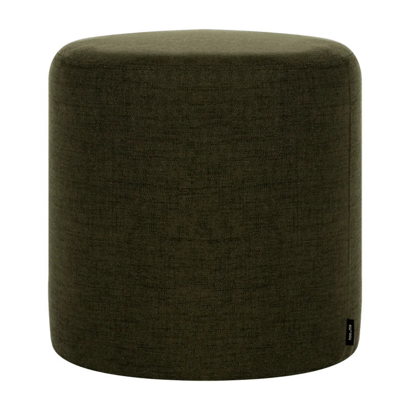 Pouf en laine olive 40 cm Folk - noo.ma