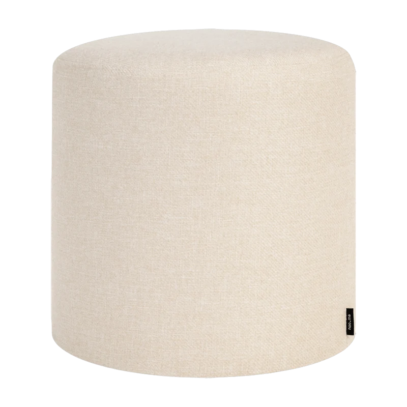 Pouf en laine beige 40 cm Folk - noo.ma