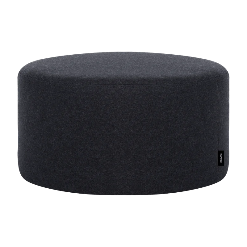 Pouf en laine noir 25 cm Folk - noo.ma