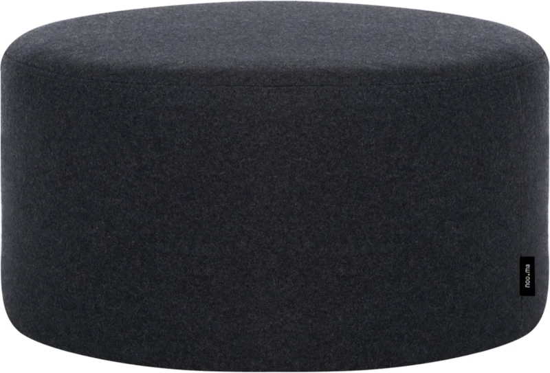 Pouf en laine noir 25 cm Folk - noo.ma