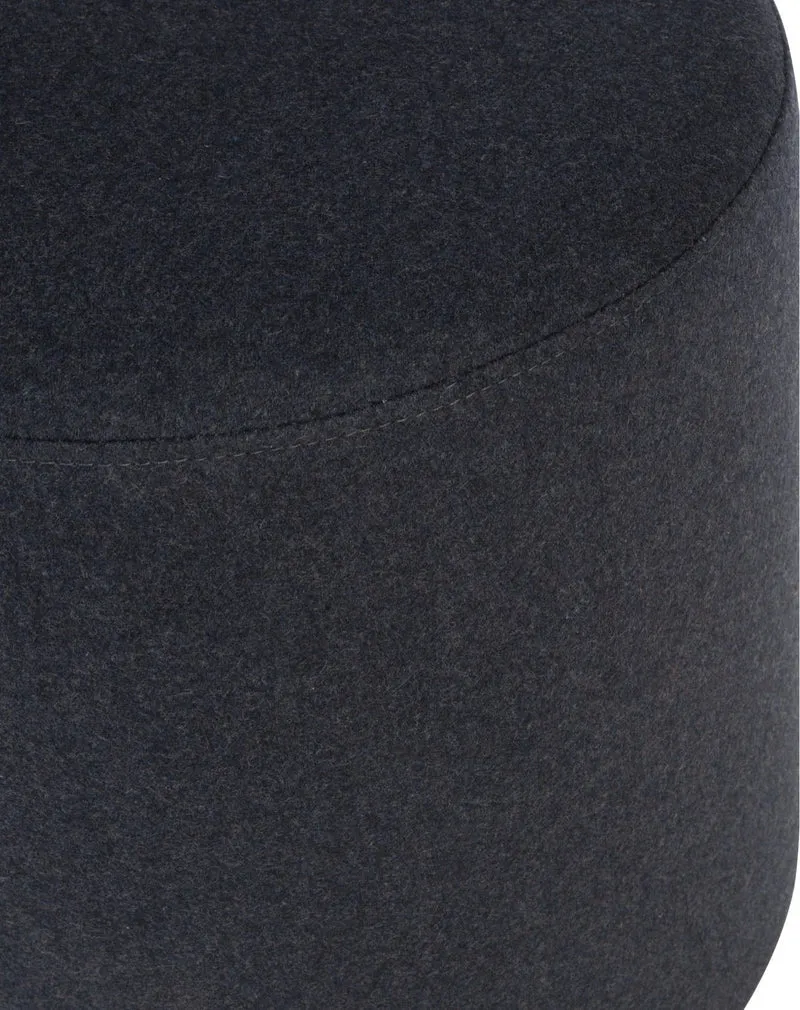 Pouf en laine noir 25 cm Folk - noo.ma