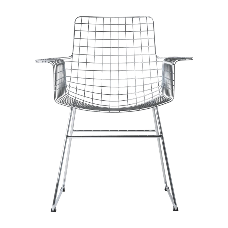 Chaise avec accoudoirs en métal chromé Wire - HKliving