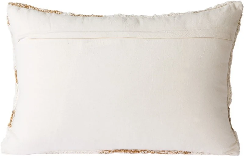 Coussin blanc à motifs beiges 35 x 55 cm - HKliving