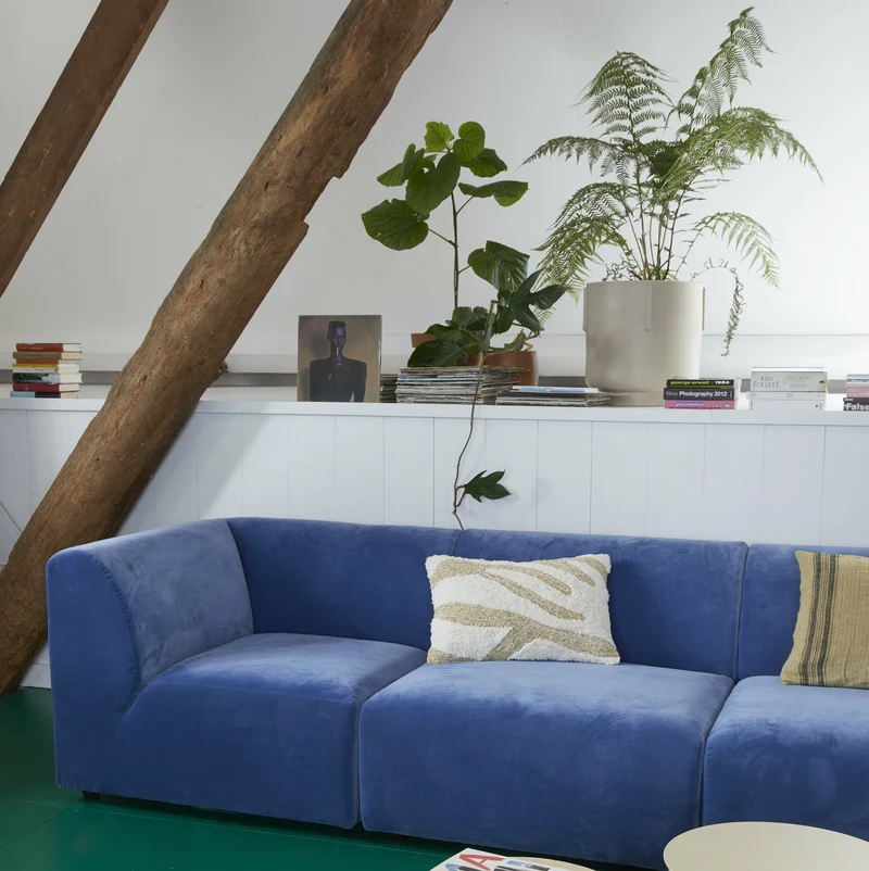 Coussin blanc à motifs beiges 35 x 55 cm - HKliving