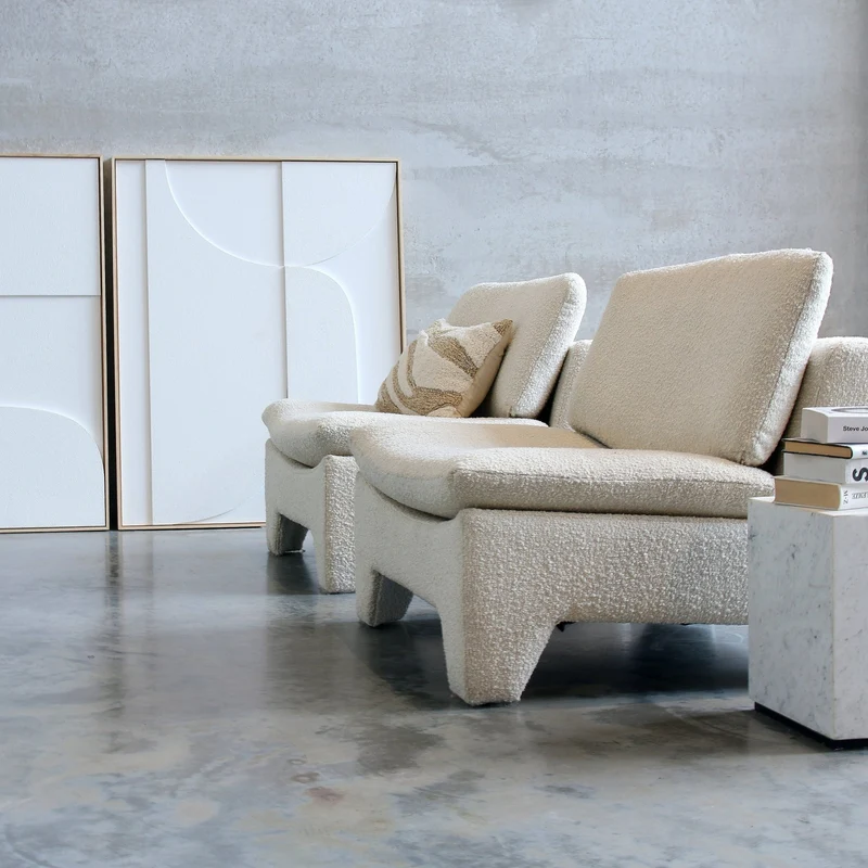 Coussin blanc à motifs beiges 35 x 55 cm - HKliving