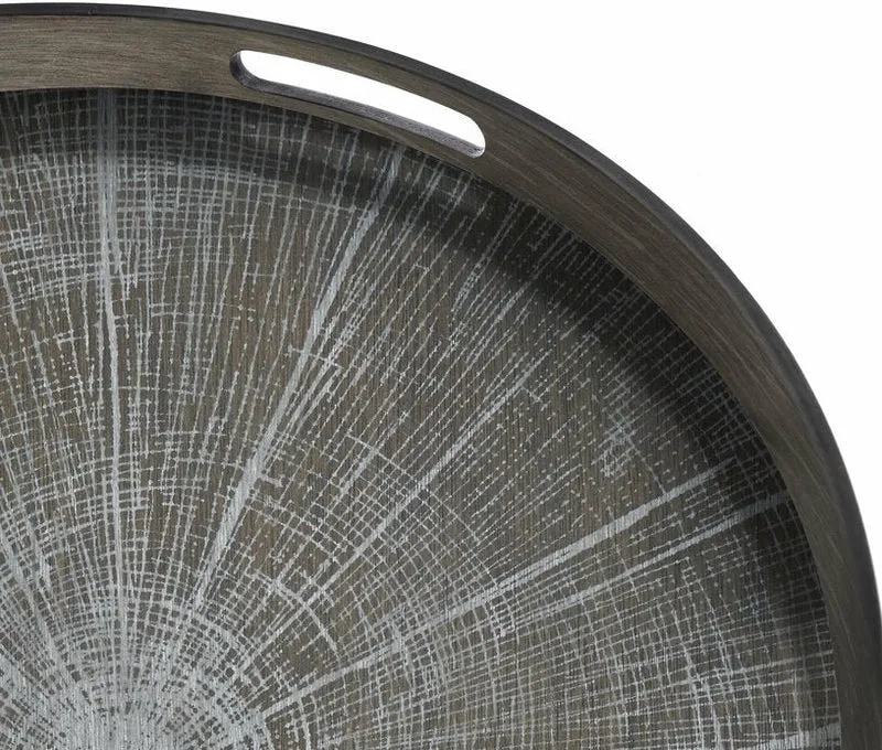 Plateau rond en bois et sérigraphié 48 cm Slice - Ethnicraft Accessories