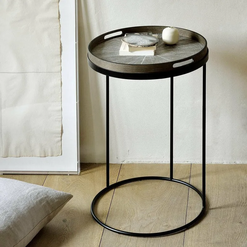 Plateau rond en bois et sérigraphié 48 cm Slice - Ethnicraft Accessories