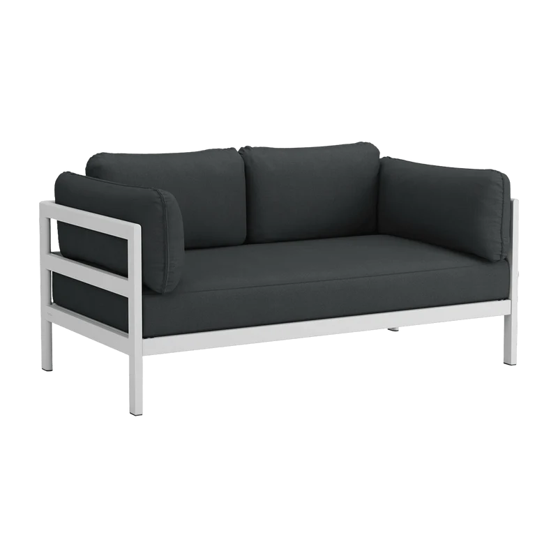 Canapé 2 places en métal gris austral et tissu gris ardoise Easy - Tiptoe