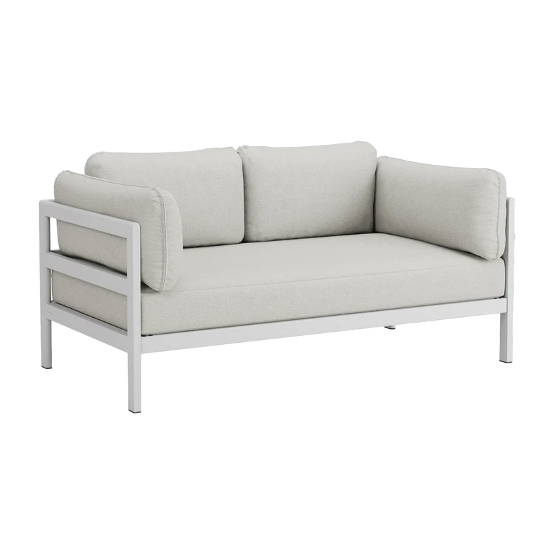 Canapé 2 places en métal gris austral et tissu gris chiné Easy - Tiptoe