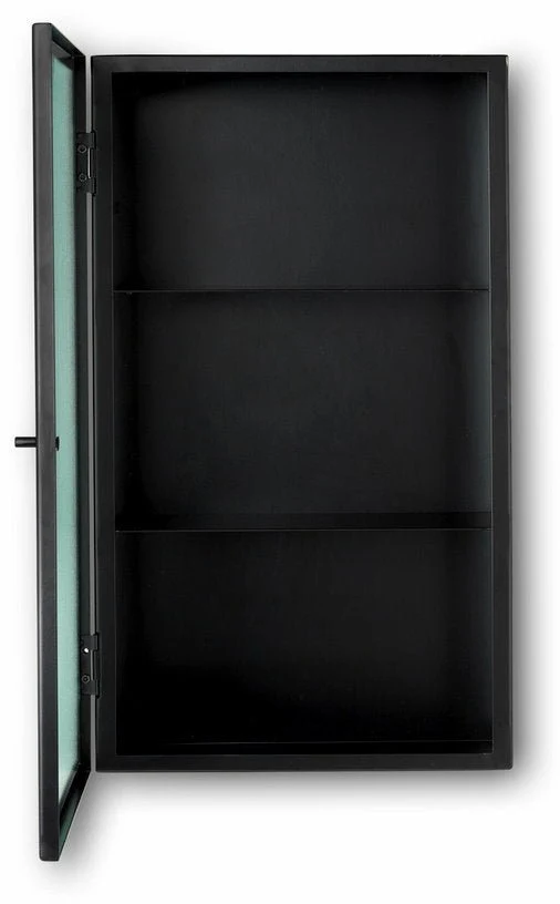 Armoire murale en verre strié et acier noir 35 x 60 x 15 cm Haze - Ferm Living
