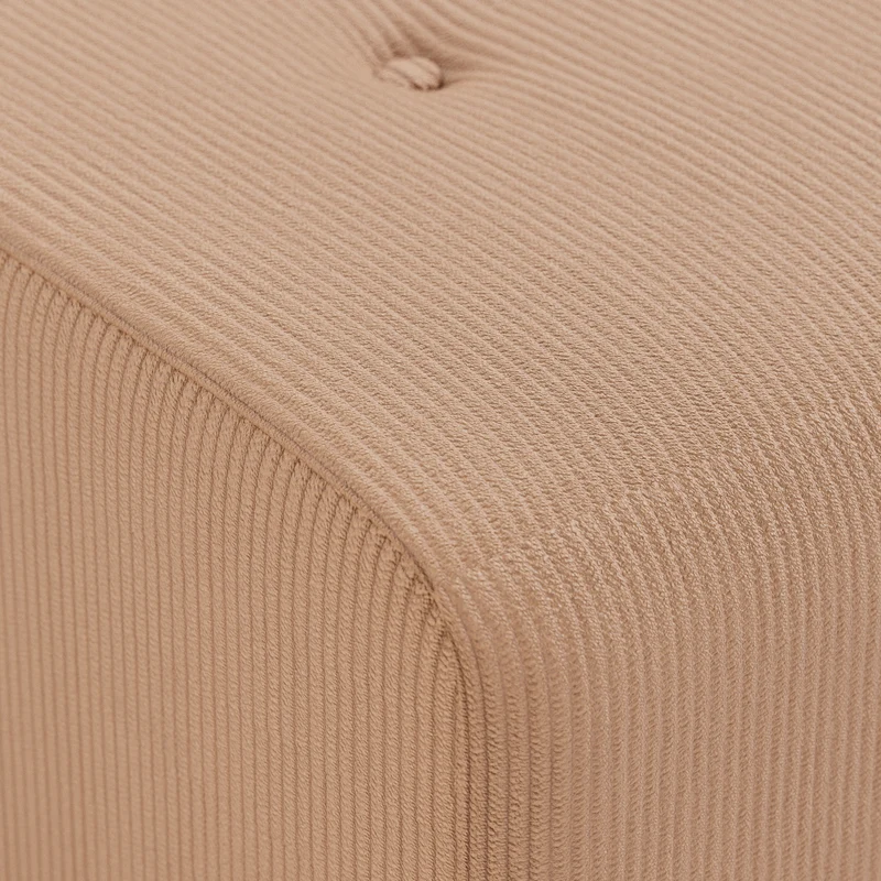 Repose-pieds en velours côtelé marron S Vint - Hkliving