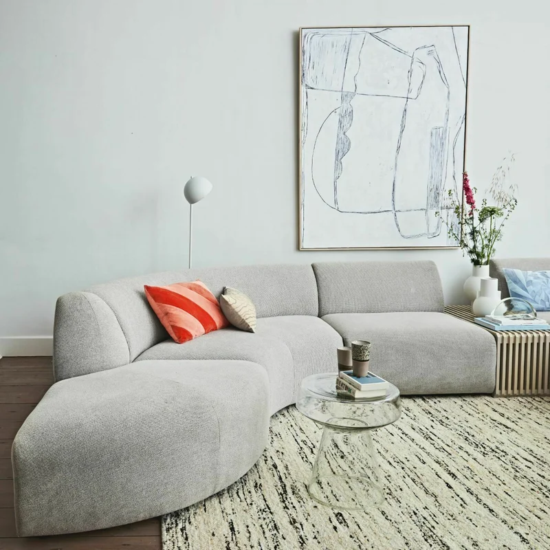 Module de fin angle droit sneak gris clair Jax - Hkliving