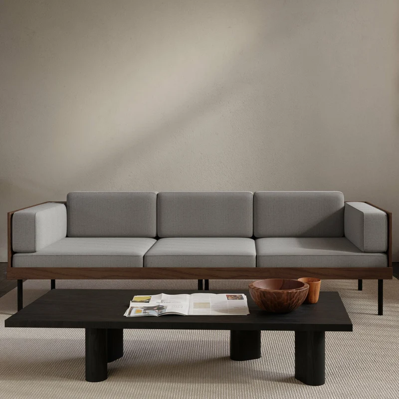 Table basse rectangle en bois de chêne noire Galta Forte Rectangle - Kann Design