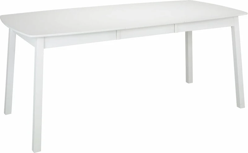 Table ellipse rectangulaire en bouleau et MDF blanc 137 x 90 cm Verona - Hans K