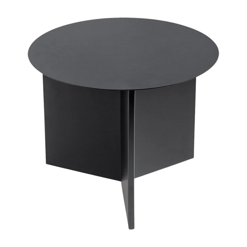 Table basse ronde en acier noire Slit - HAY