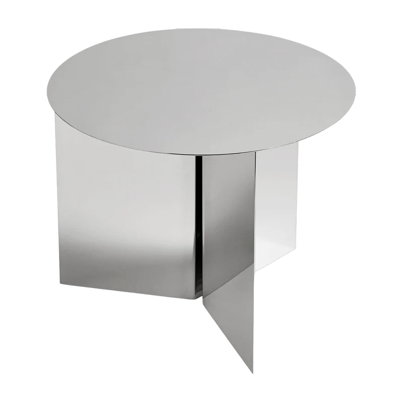 Table basse ronde en acier effet mirroir Slit - HAY