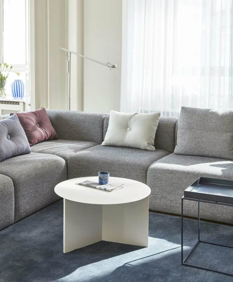 Table basse ronde en acier blanche Slit - HAY