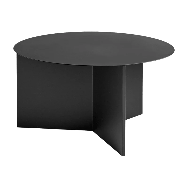 Table basse ronde en acier noire XL Slit - HAY
