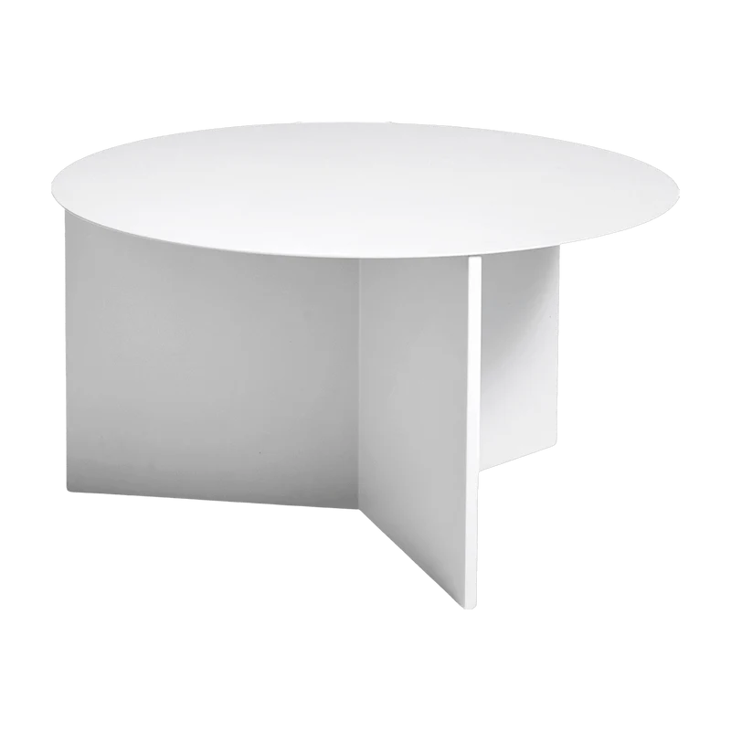Table basse ronde en acier blanche XL Slit - HAY