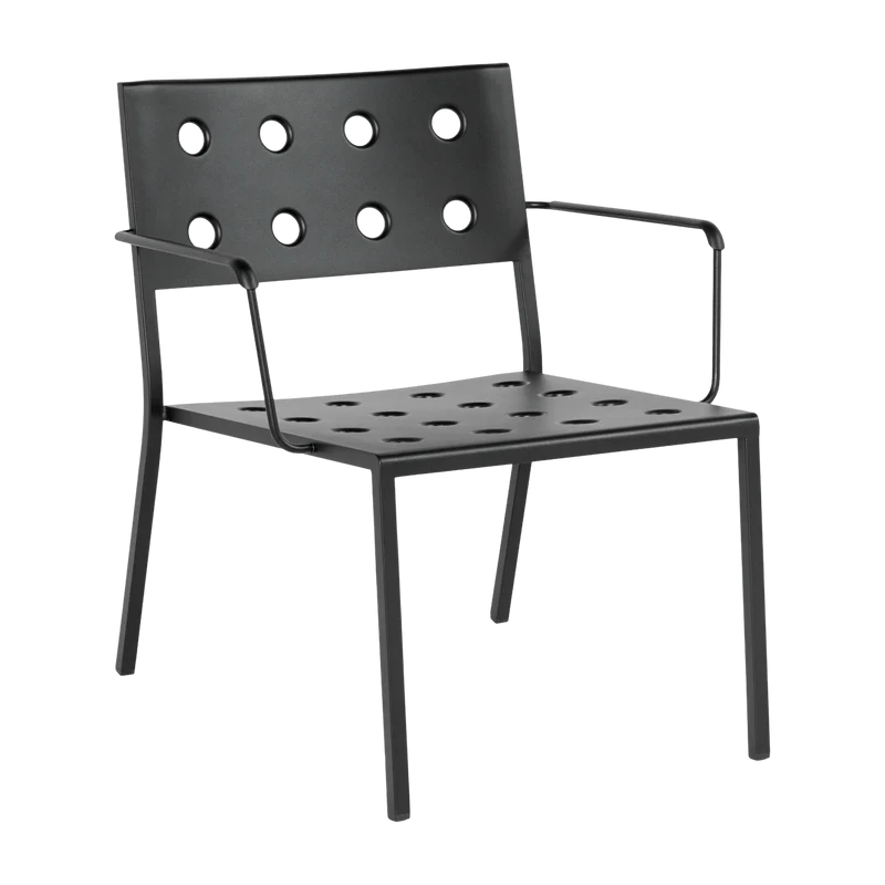 Chaise lounge de jardin avec accourdoirs en acier anthracite Balcony - HAY