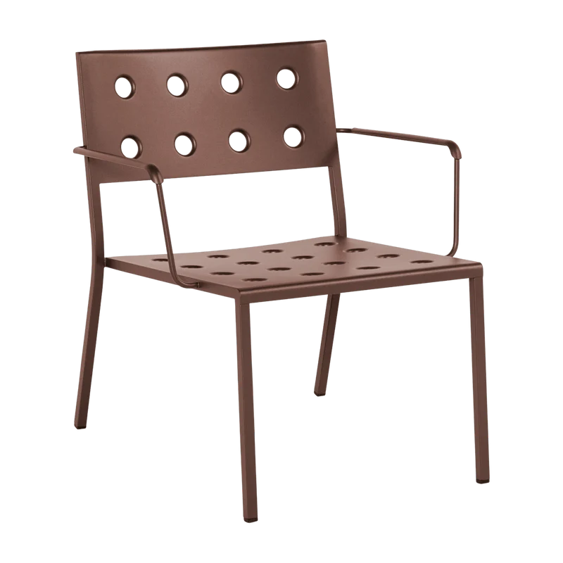 Chaise lounge de jardin avec accourdoirs en acier rouge Balcony - HAY