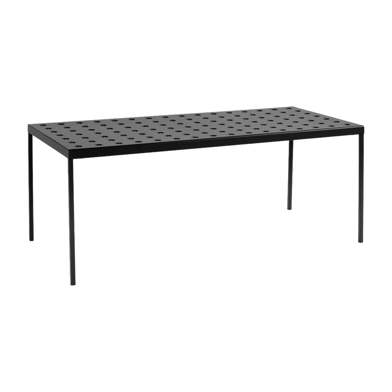 Table de jardin rectangulaire en acier anthracite 190 x 87 cm Balcony - HAY