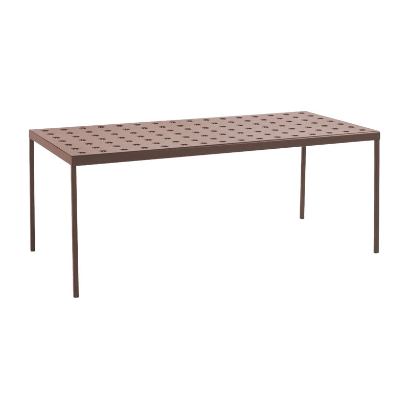 Table de jardin rectangulaire en acier rouge 190 x 87 cm Balcony - HAY