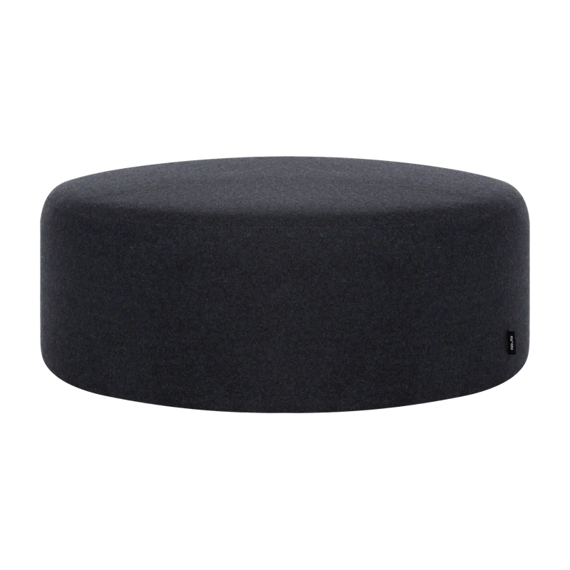Large pouf en laine noir 25 cm Folk - noo.ma