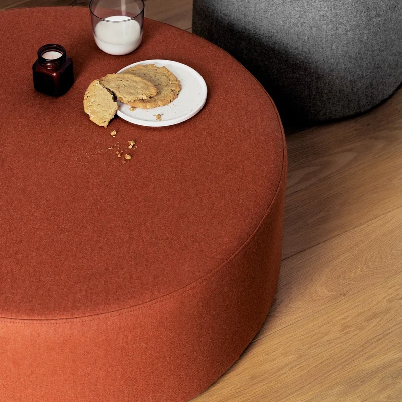 Large pouf en laine terracotta 25 cm Folk - noo.ma