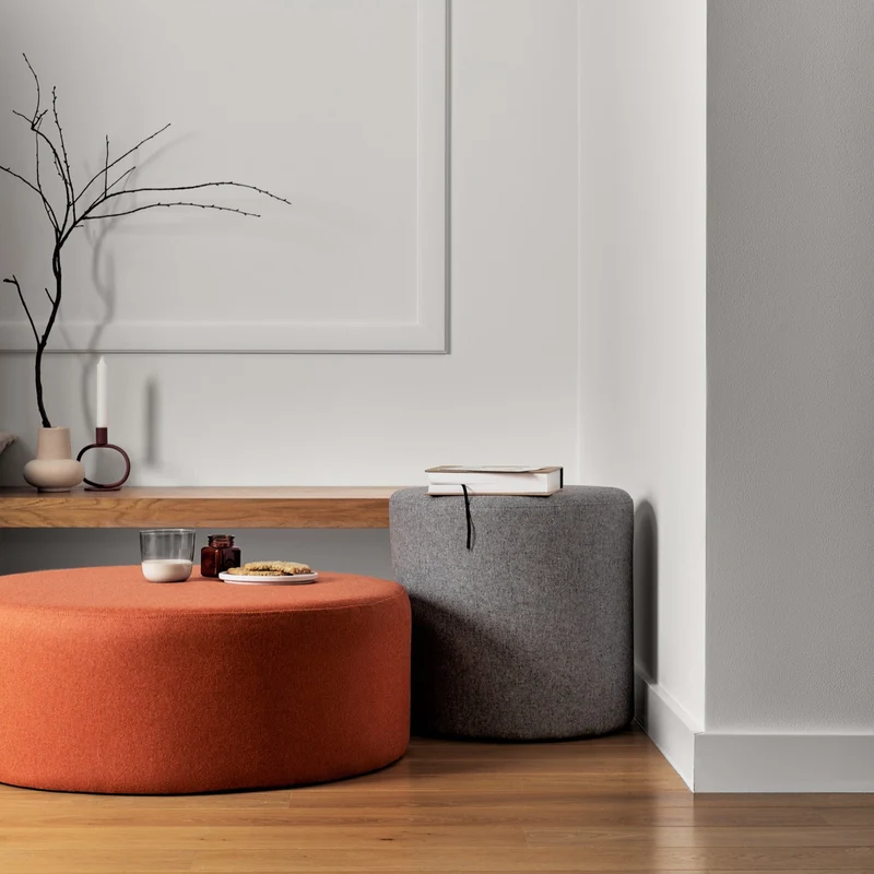 Large pouf en laine terracotta 25 cm Folk - noo.ma