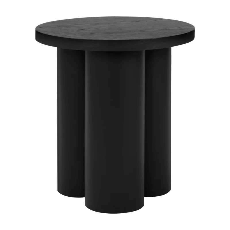Tabouret en placage de chêne et tôle d'acier noir Oly - noo.ma