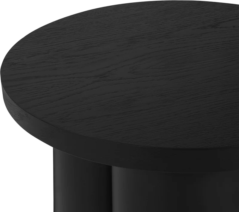 Tabouret en placage de chêne et tôle d'acier noir Oly - noo.ma