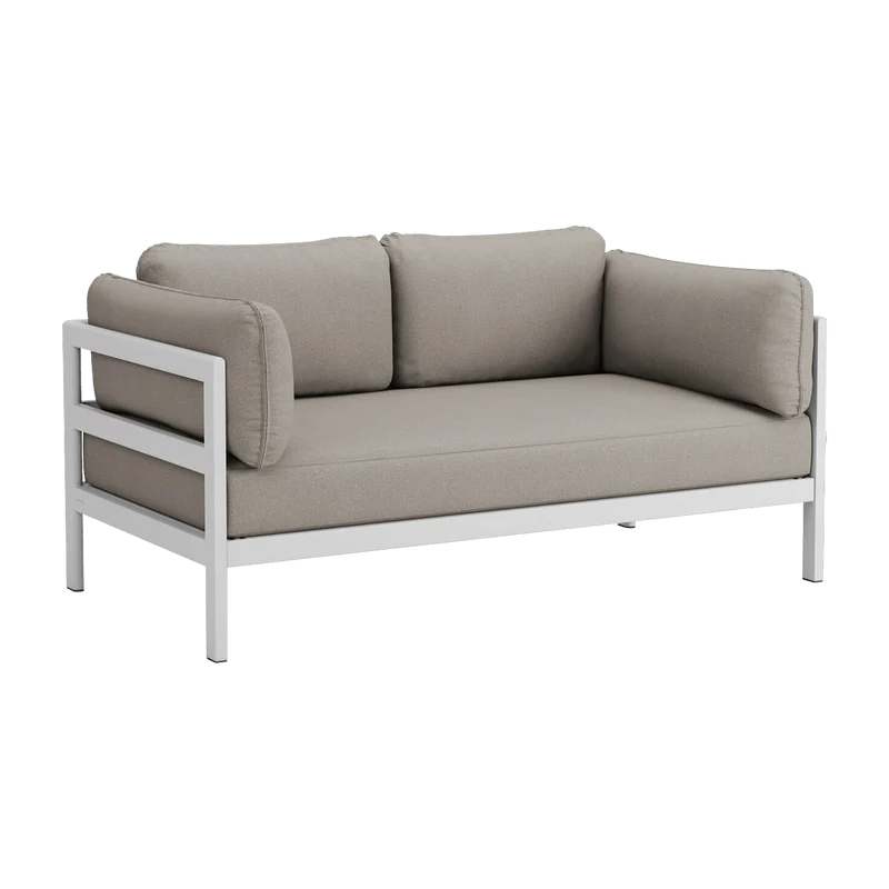Canapé 2 places en métal gris austral et tissu beige Easy - Tiptoe