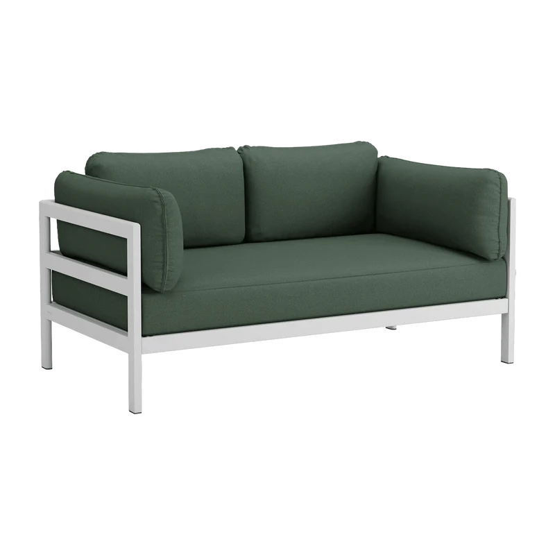 Canapé 2 places en métal gris austral et tissu vert Easy - Tiptoe
