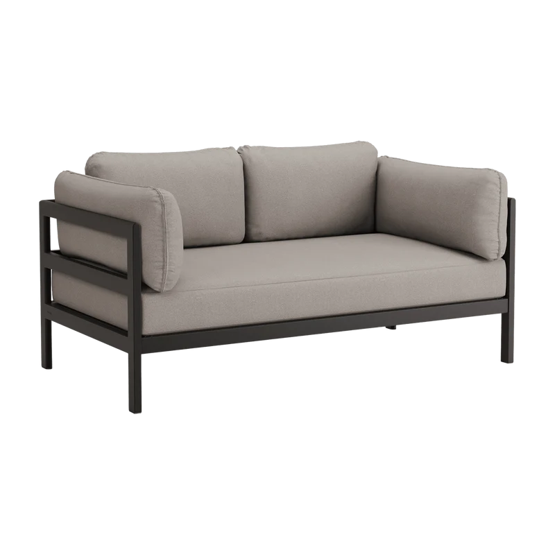 Canapé 2 places en métal noir et tissu beige Easy - Tiptoe