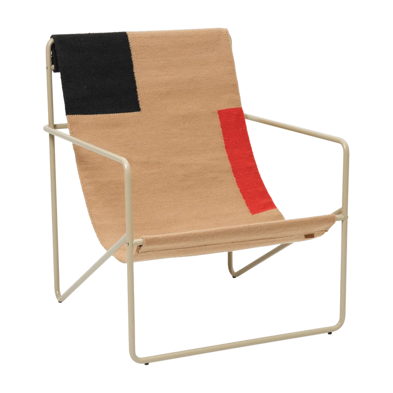Fauteuil à motif graphique en métal beige 63 x 77,5 x 66 cm Desert - Ferm Living